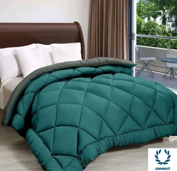 SIE STORE 250 GSM Luxury Premium Microfiber  Soft Reversable  DOUBLE BED (90*100 INCH) All Season Comforte_Blanket/RAJAI/Quilt(Sea Green & Grey) - Sea Green/Grey, Pack of 1, 90×100inch, Microfiber
